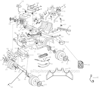 Page A Diagram and Parts List for 78477-9993  Power Wheels Ride-On Cars